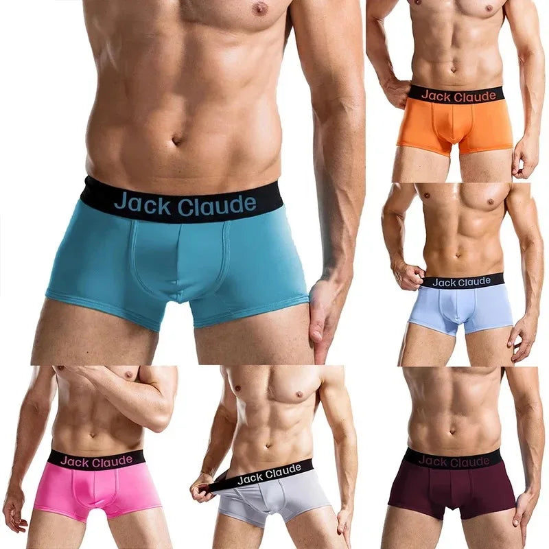 10Pcs/Lot Men's Underwear Sexy Boxer Shorts Solid Color Breathable Underwear Boxer for Men's Underwear Comfortable Boxer Male