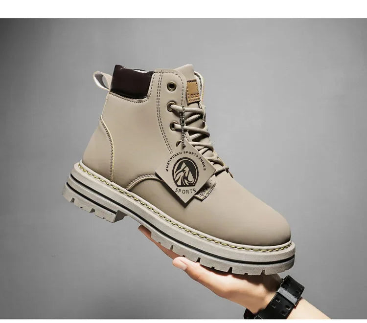 Men's Footwear Resistant Waterproof High-top Motorcycle Boots Soft Bottom Work Clothes Anti-slip Yellow Boots Men Cowboy Boots