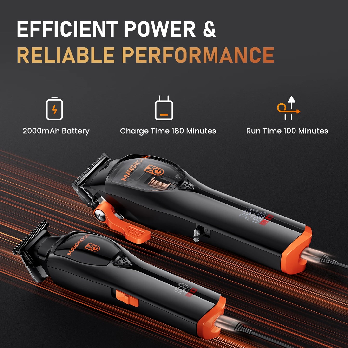 MAXGROOM Professional Hair Clippers&Trimmers Set for Men Premium Home Haircut Kit Cordless Hair Cutting Clippers and Trimmer Set