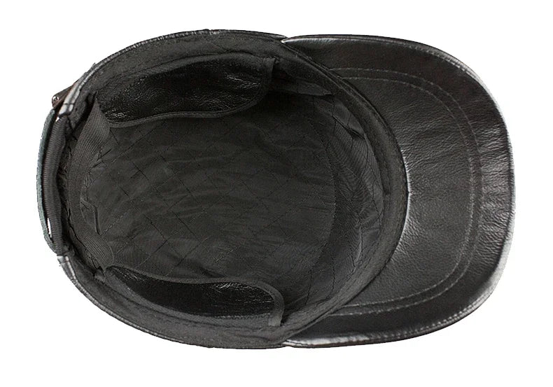 Adjustable Size Leather Baseball Cap Men's Winter Hat New Thicker Warm Cowhide Simple Fashion Male Bone Snapback Dad's Hats