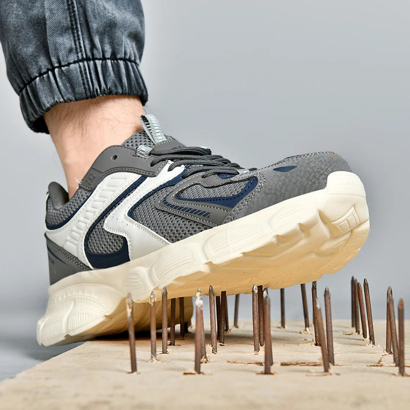 Men Safety Shoes man Lightweight Comfor work shoe womensecurity steel toe Sneakers Breathable Non-Slip summer Hiking work boots