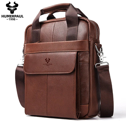 Durable Genuine Leather Bags for Men High Quality Business Crossbody Sling Bag for Work Outdoor Travel Male Messenger Packs