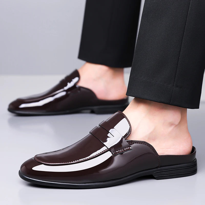 Summer and Spring Men's Leather Shoes Minimalist and high-quality casual style Fashion Street Comfortable daily shoes Black