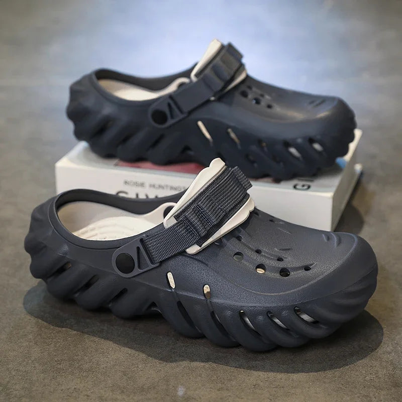 Summer New Men's Fashionable Versatile Sandals  Anti Slip and Wear-resistant Shoes Thick Soled Soft Soled Slippers Breathable
