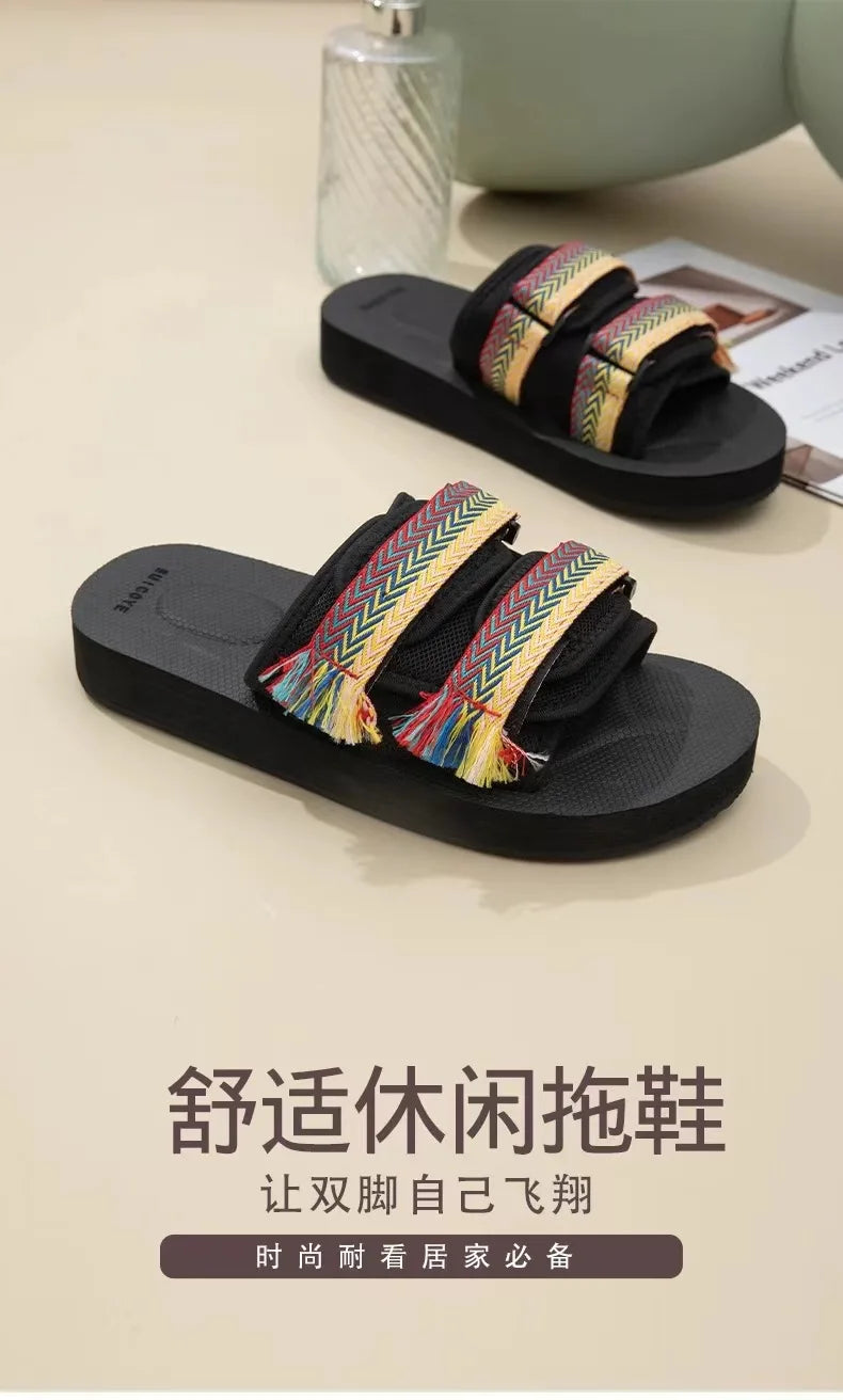 Men Casual Slippers Fashion Indoor Outdoor Beach Women White Sandals Increase Height Round Toe Non-Slip Unisex Zapatos Hombre