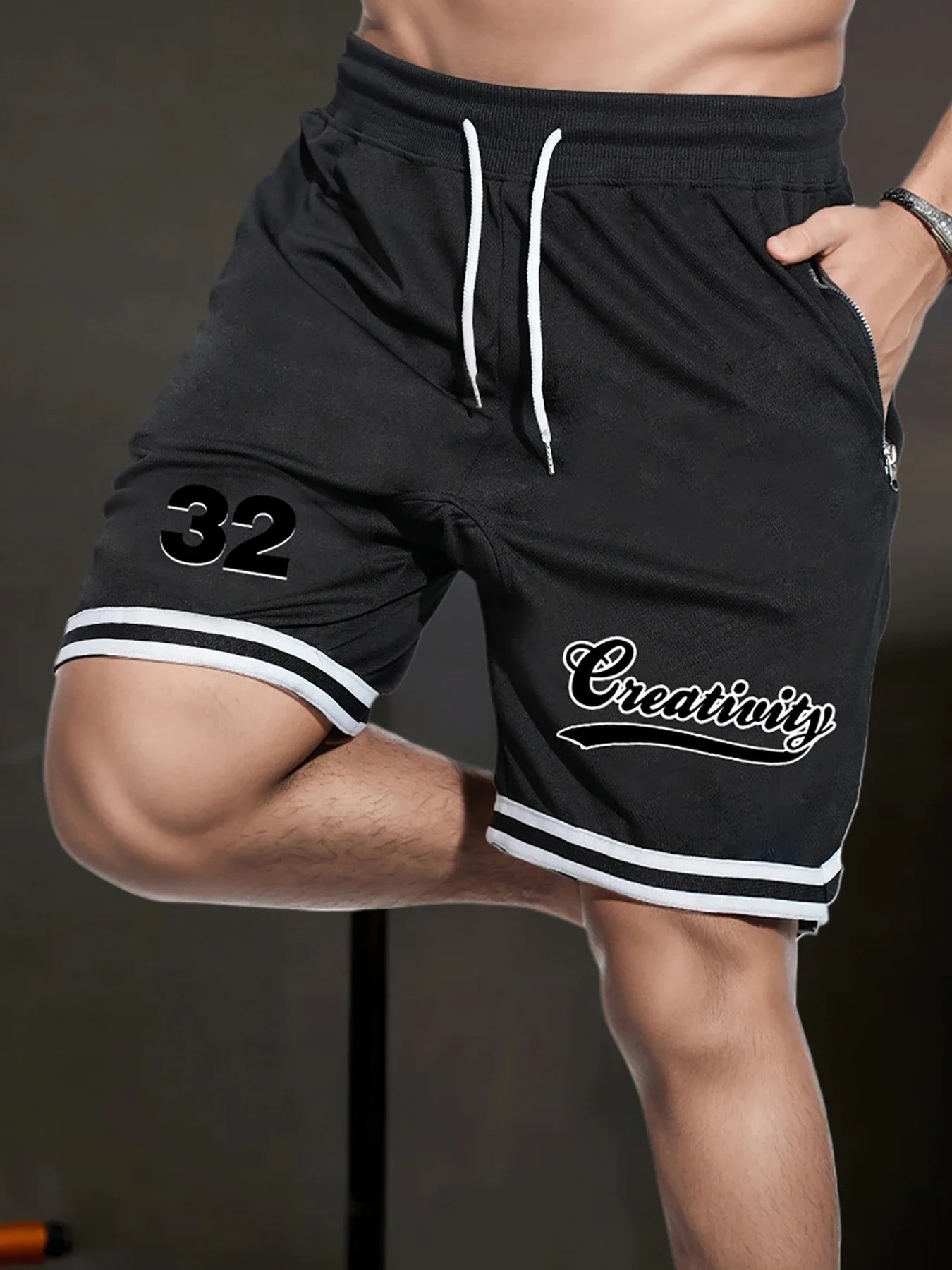 Men's Basketball Shorts Sports Fitness Running Casual Shorts Summer Breathable Five Points Pants Loose Quick-Drying Short Pants