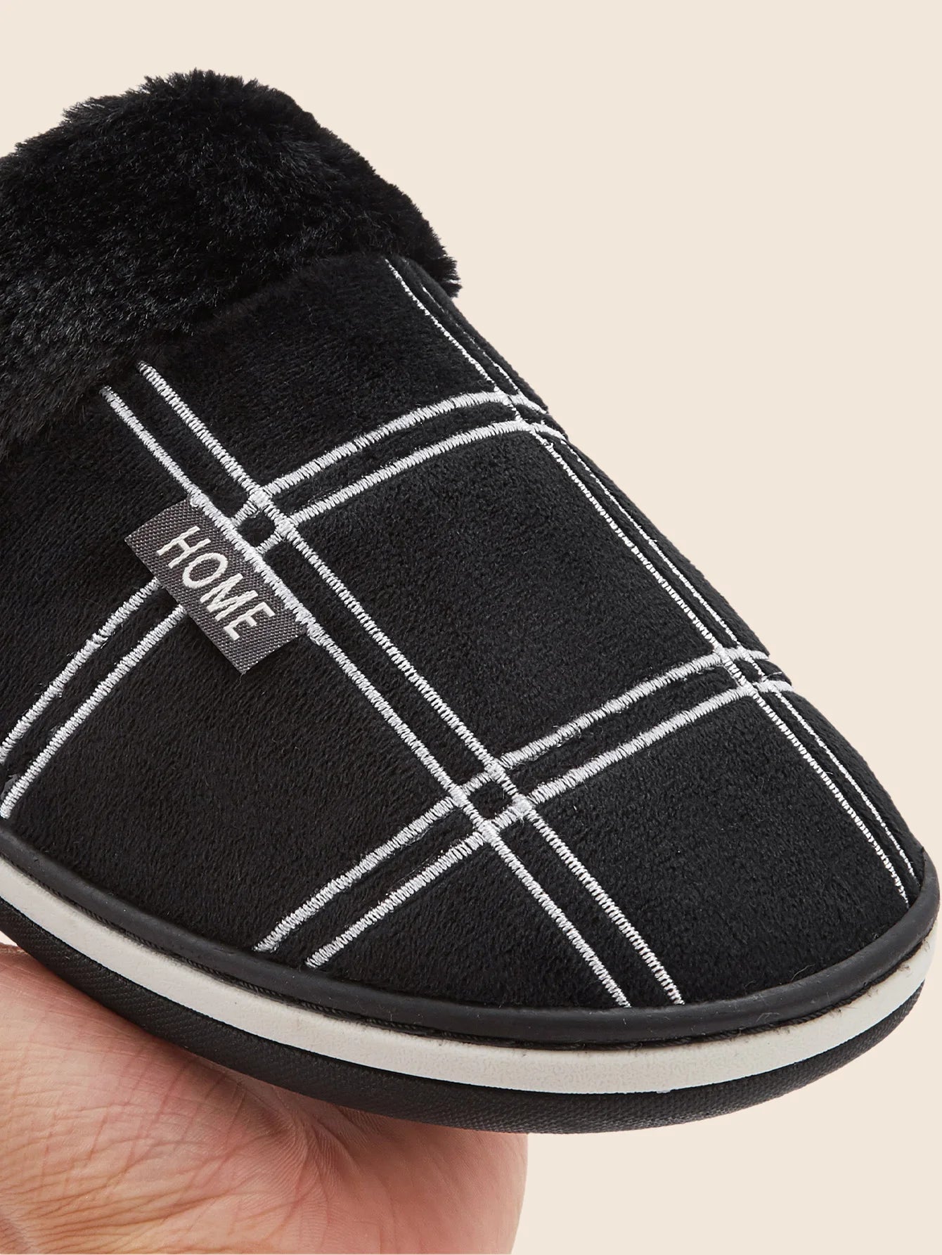 House slippers for men Plaid Warm Soft Comfortable Non Slip Living room Shoes Sturdy Sole Big Size 40-50 Home slippers