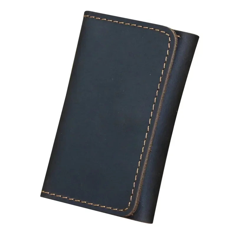 Handmade Vintage  Leather Men Wallet Men Purse Cowhide Leather Short Card Wallet for Male Money Clips Money Bags New