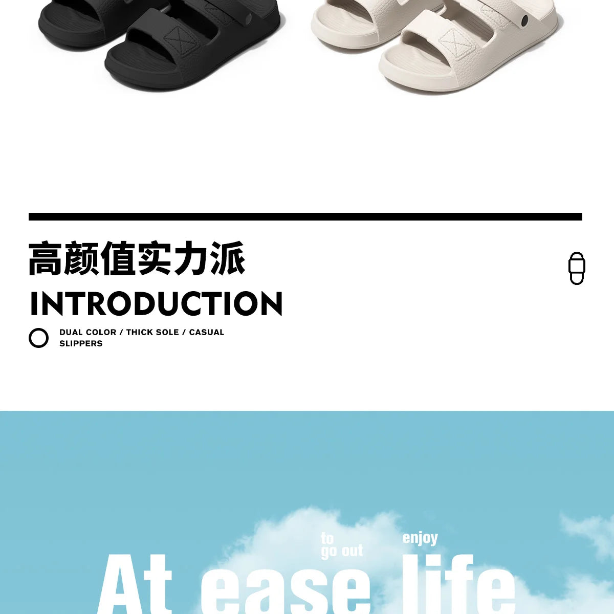 Summer Men Sandals New Non-slip Outdoor Sandals Comfortable Soft Bottom Indoor Slippers
