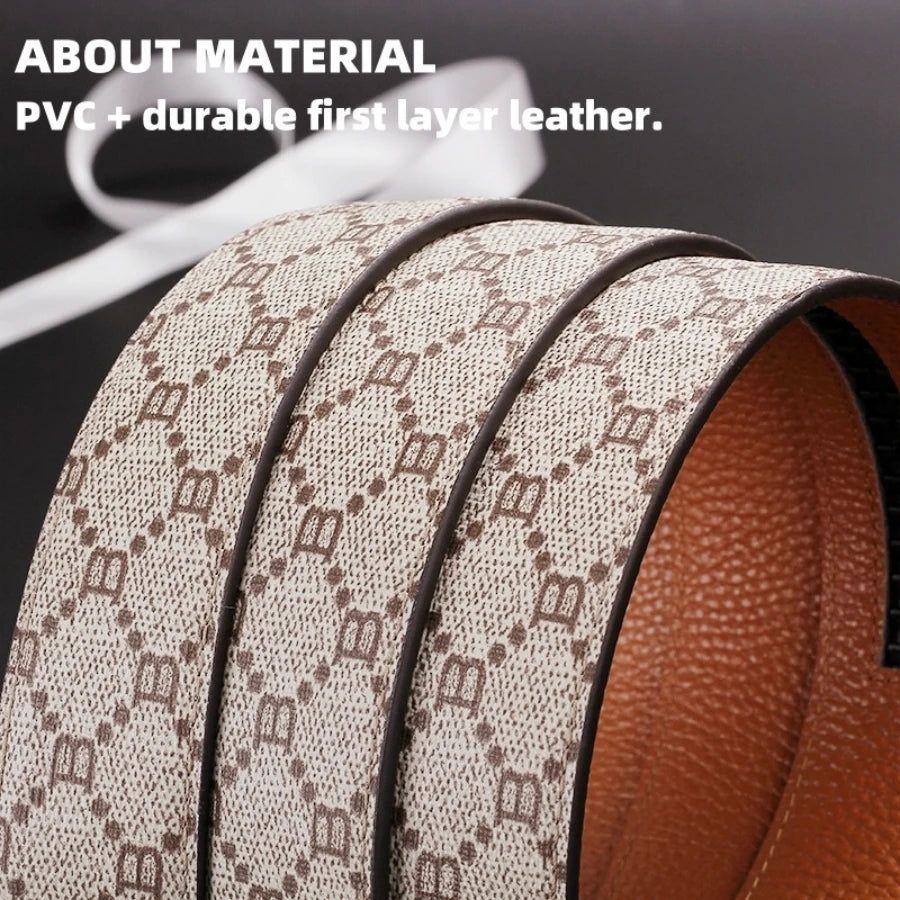 "B" Letter Genuine leather Belt for men Luxury brand Automatic Jeans Trouser belt golf man belt Work social designer waist belts