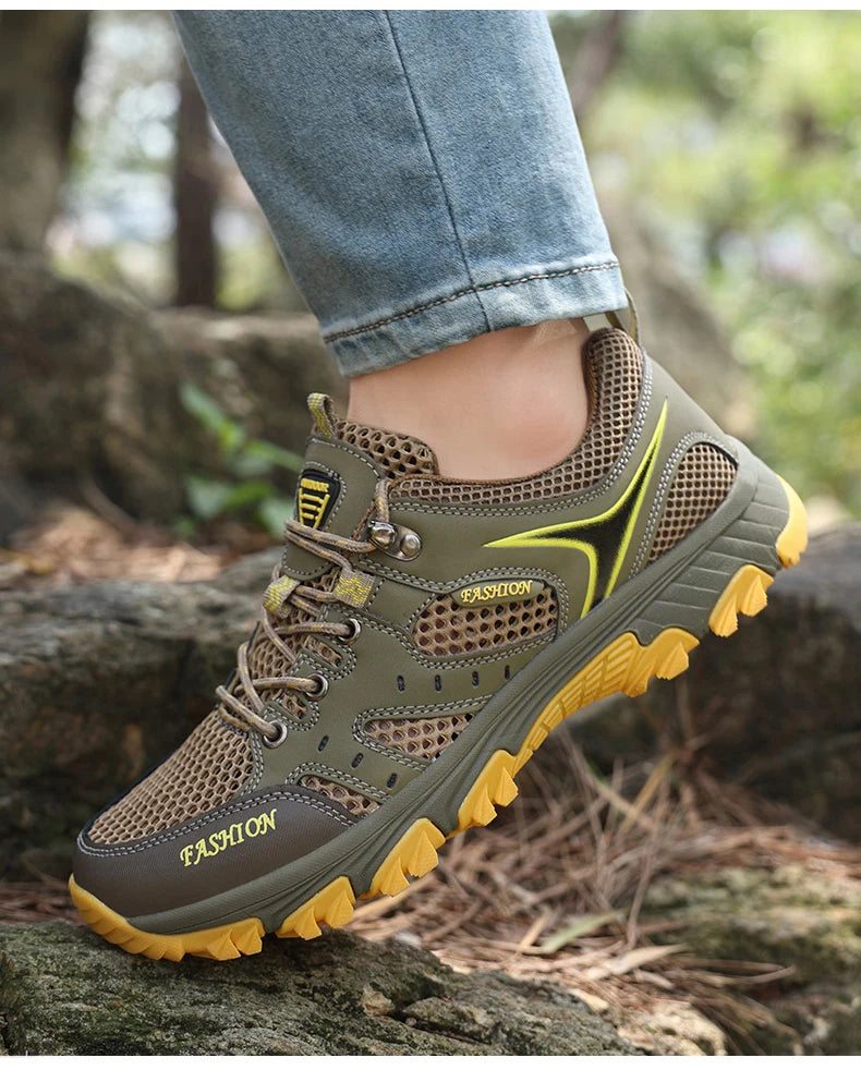 2025 Hiking Shoes for Men Non-slip Trekking Sneaker Spring Summer Breathable Rock Climbing Shoes Men Sport Outdoor Sneakers Man