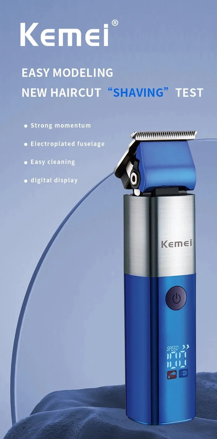 Kemei Waterproof Hair Clippers for Men Professional Washable Hair Trimmer Barber Cordless Men Beard Trimmer Hair Cutting Machine