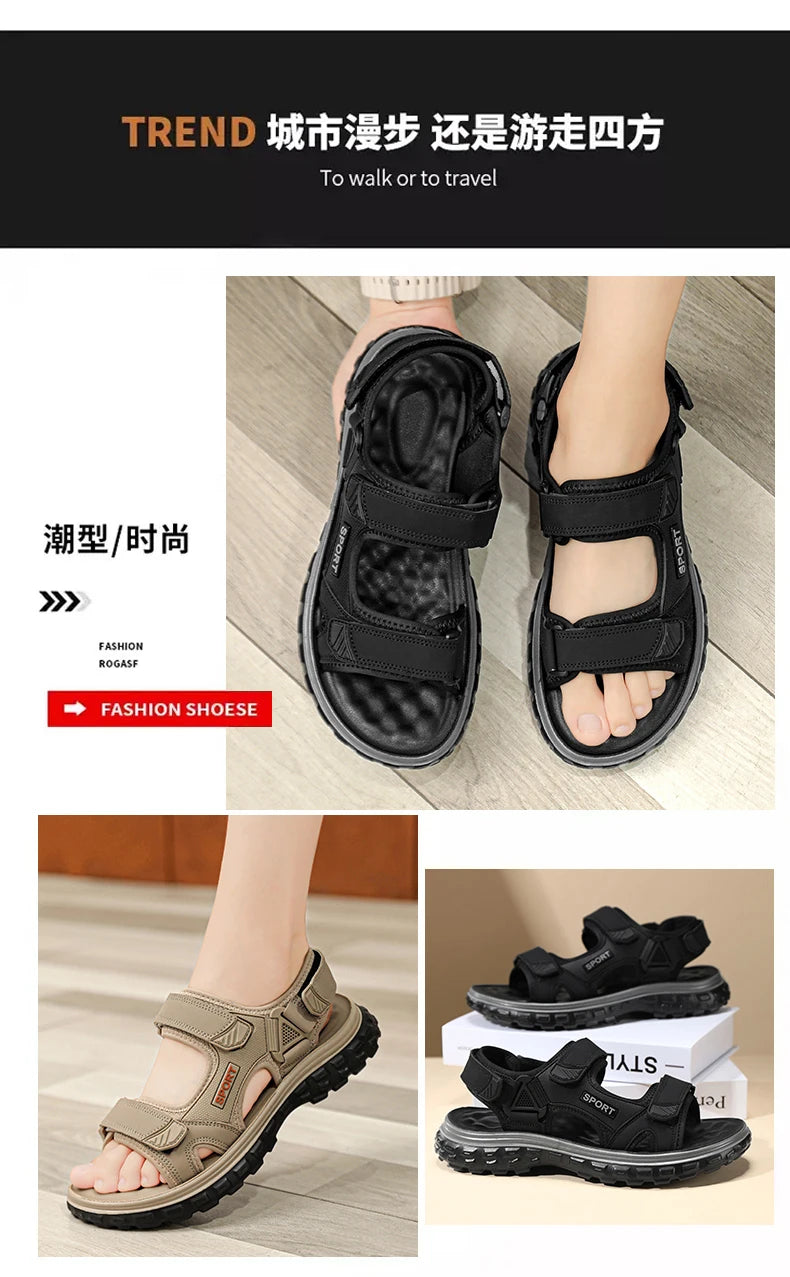 Sandals men summer fashion new style outdoor wear soft sole wear-resistant anti slip anti odor breathable dual-use beach sandals