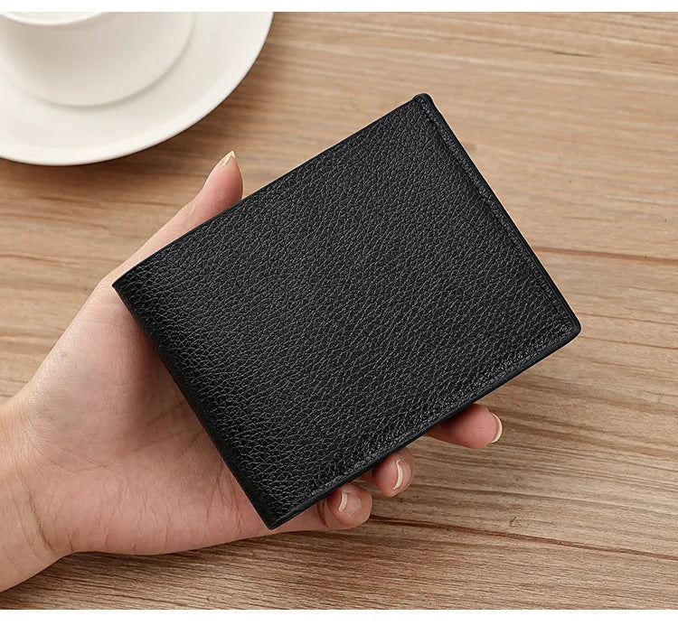 New Men's Wallet PU Leather Men Wallets Business Wallets for Man Short Black Walet Portefeuille Homme
