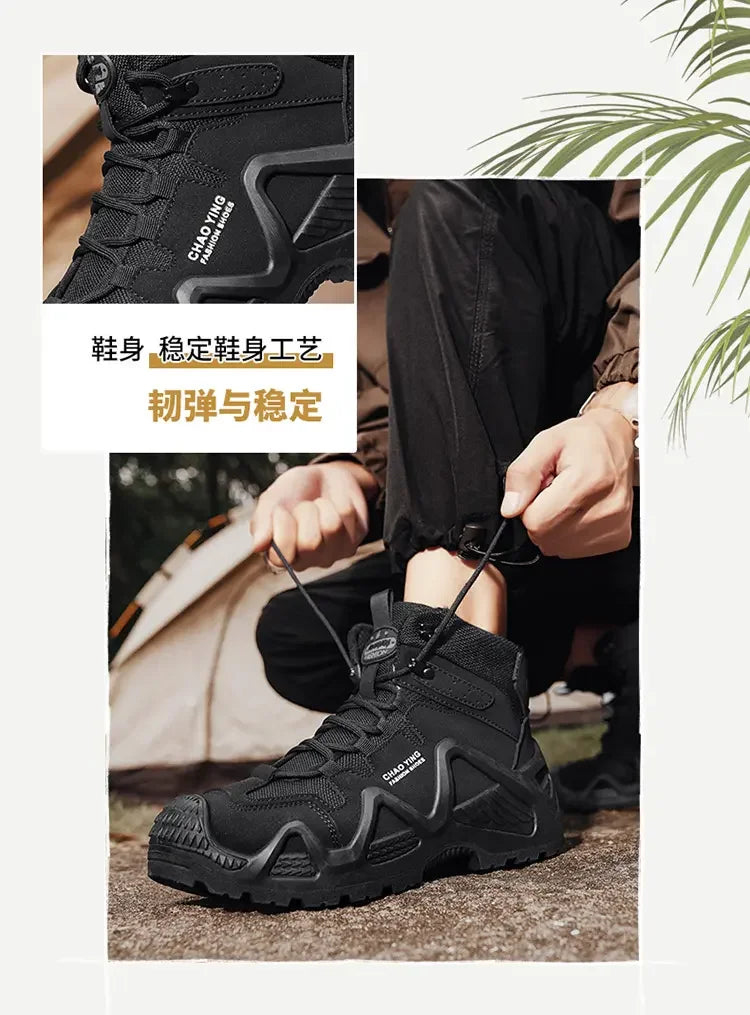 Men's Thick Soled Mountaineering Boots Sneakers Men's New Autumn Non-slip Wear-resistant Dirty Outdoor Work Shoes