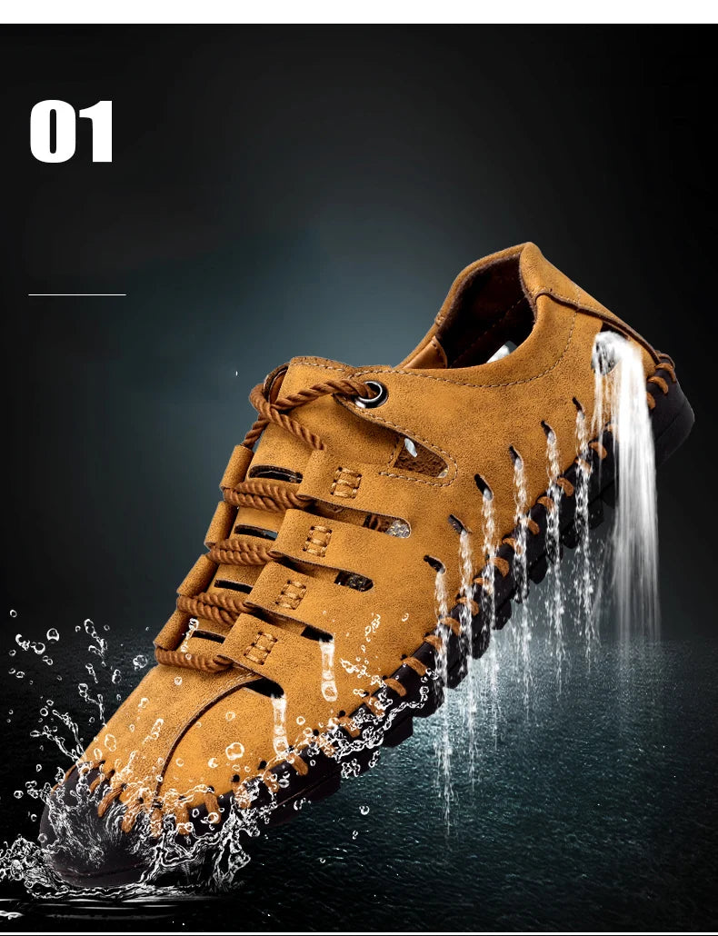 Men Leather Sandals Comfortable Outdoor Casual Shoes 2022 Summer Beach Casual Walking Male Sneakers Men Beach Casual Sandals