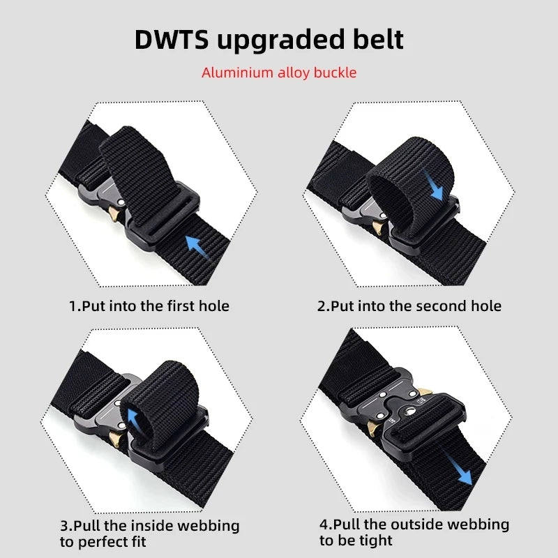 Men's Belt Metal Male Belt Canvas Belts Big Size Outdoor Sport Nylon Belts Oversized
