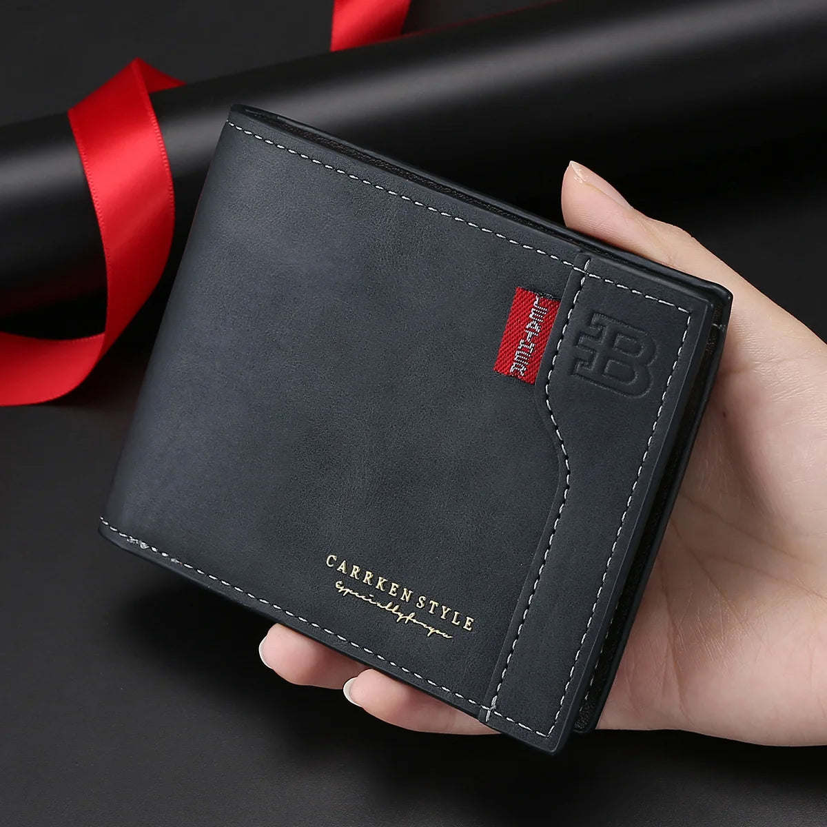 Men's Business Multi-function Short Wallet, Multi-card Wallet, Zipper Change Bag