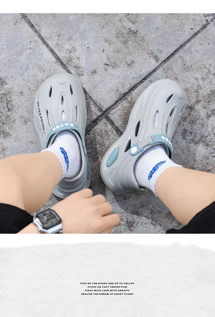 Men's Outdoor Sandals Sport Slippers Beach Slides Breathable Clogs Men Women Casual Garden Shoes Non-slip Men Outdoor Sandals