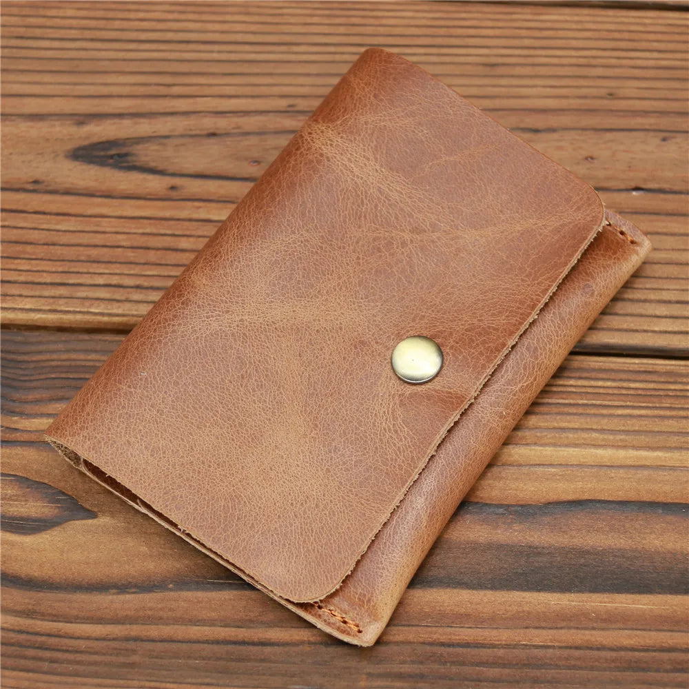 Genuine Leather Wallet for Men Male Vintage 100% Real Cowhide Short Small Mini Slim Men's Purse Credit Card Holder Case 2023 New