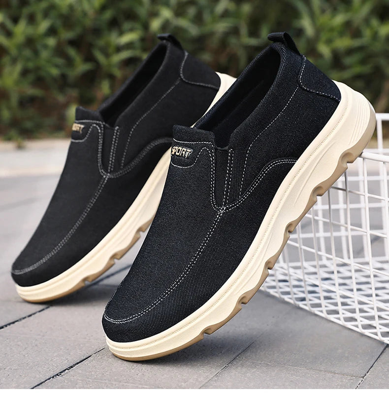 Men's walking sneakers 2025 Spring casual canvas shoes, low-top comfortable and breathable vulcanized shoes