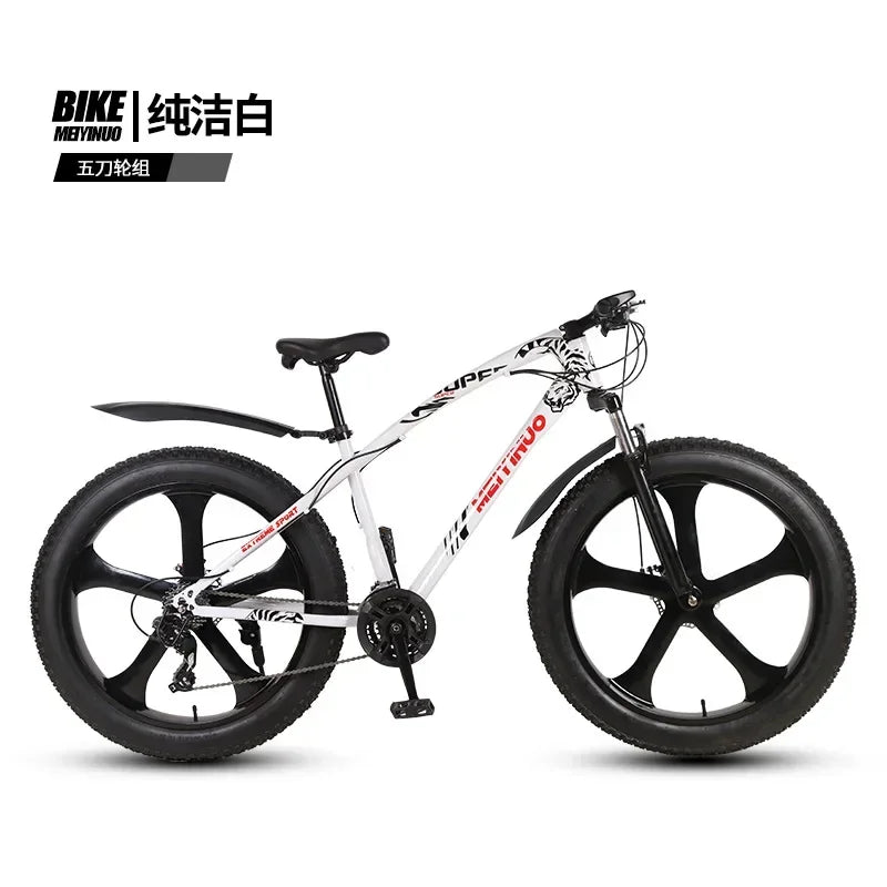 A Snowmobile 26 Inch Double Disc Wide Tires off-Road Speed Bike Adult Knight Bicycle Mountain Bike