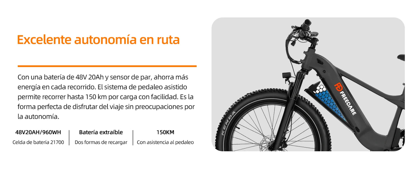 26''Fat Tire Ebike 1000W peak 48V 20Ah Removable Battery APP Control 90Mi Range GPS Tracking Electric Bike for Adults with UL/CE