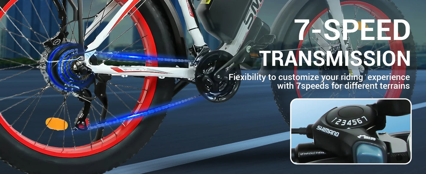 SMLRO XDC600 Adult Off-Road Ebike 3000W 52V 30Ah Hydraulic Disc Brakes Electric Bicycle 26*4.0" Fat Tire Mountain Electric Bike