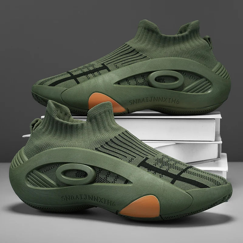 Summer Sneakers for Men Breathable Socks Casual Sports Shoes New Arrival Black Green Men Trainers Platform Designer Sneakers Men