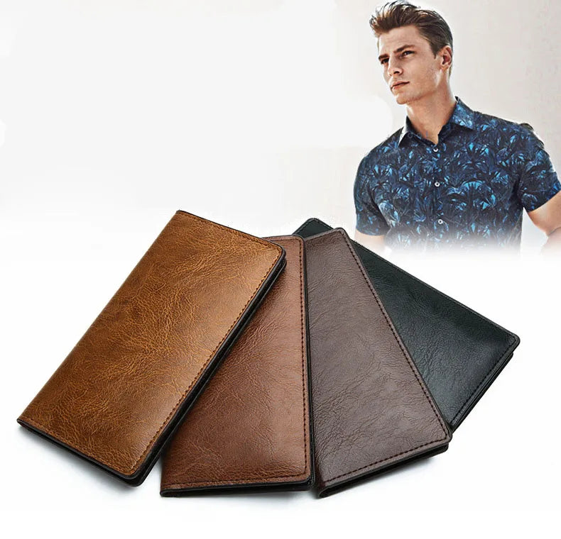 Mens Long Section Wallet Fashion Lightweight Soft PU Leather Mens Horizontal Multifunctional Wallet cartera mujer pURSE
