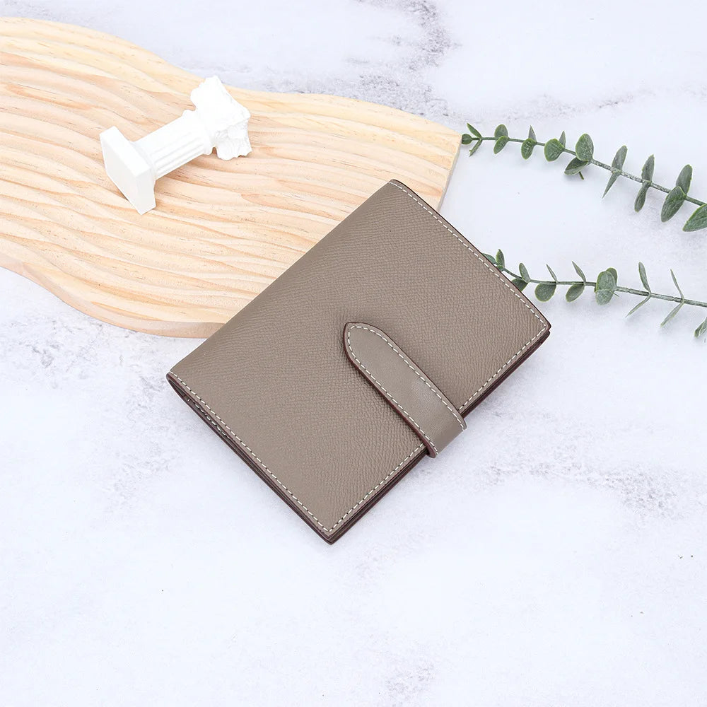 Luxury Design Genuine Leather Wallet For Woman Custom Initials Fashion Folding Passport Holder Business Card Holder Coin Purse