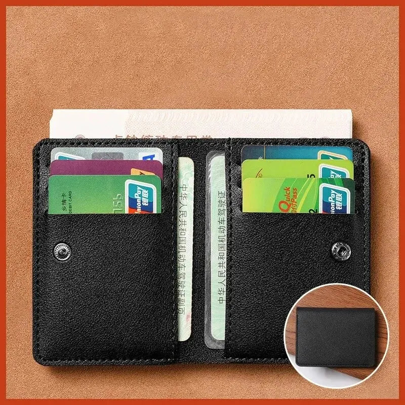 Leather Small Wallet for Men Short Simple Women's Purse Fashion Ultra Thin Credit Card Bag Coin Purse