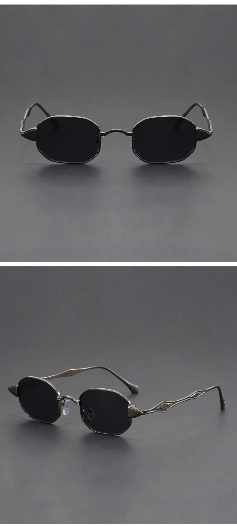 Narrow Sunglasses for Men Fashion Rectangle for Women Metal Decorative Glasses Trendy Luxury Brand Classic Sun Glasses New 2025