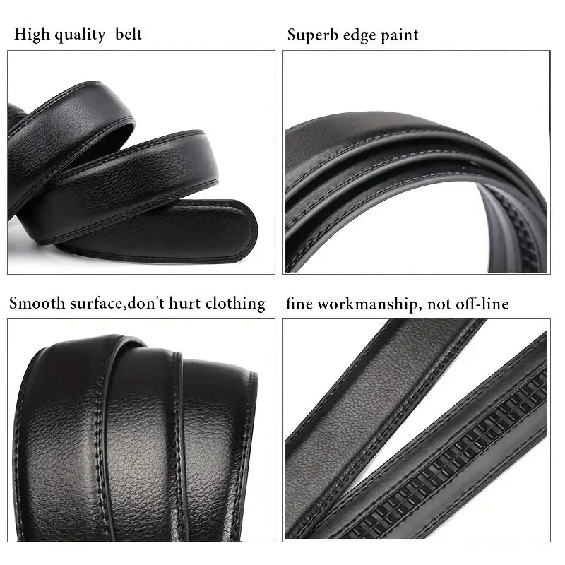 Men's Business Belt - Genuine High Quality Alloy Automatic Buckle Belt, Fashionable Luxury Designer Dating Party Jeans Casual