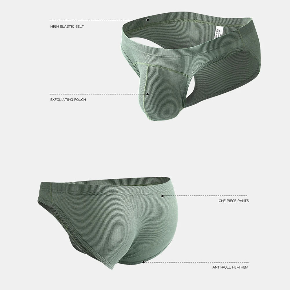 Underwear Men Threaded Low Waist U Convex Pouch Breathable Briefs Summer Quick-Drying underpants men Bikini Slip Homme panties