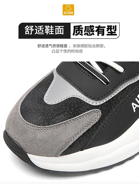 Sneakers Male Autumn Man Shoes Leather Surface Sport Shoes Men Men's Versatile Sports Casual Winter Running Shoe Increase Height
