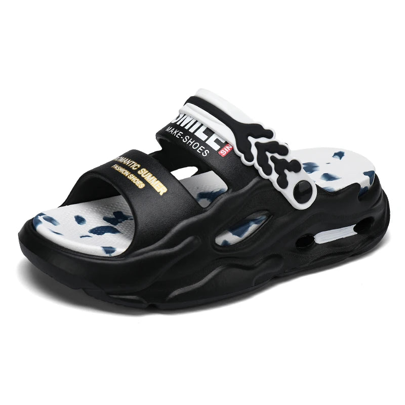 Fashion Men's Slide Slippers 5CM Platform EVA Beach Shoes Men Comfortable Outdoor Cloud Slippers For Men Summer Pantuflas Hombre