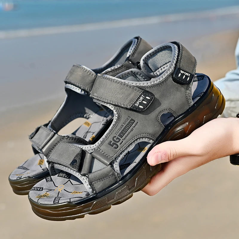 Outdoor Summer Genuine Leather Sandals Men Shoes 2022 Comfortable Sandal Male Sandalias Hiking Chaussure High Quality Shoes Men