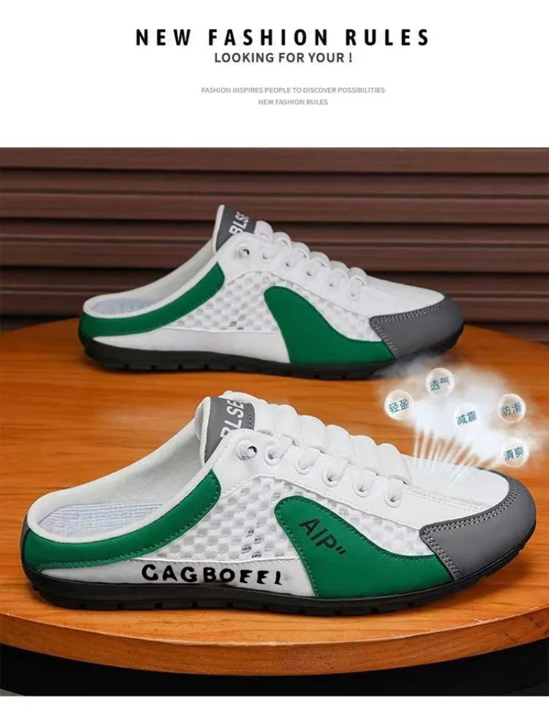 Summer Men's Half Slippers Trendy New Casual Shoe Light Walking Flats for Men Non Slip Sneaker Hot Sale Man Shoes Zapatos Hombre
