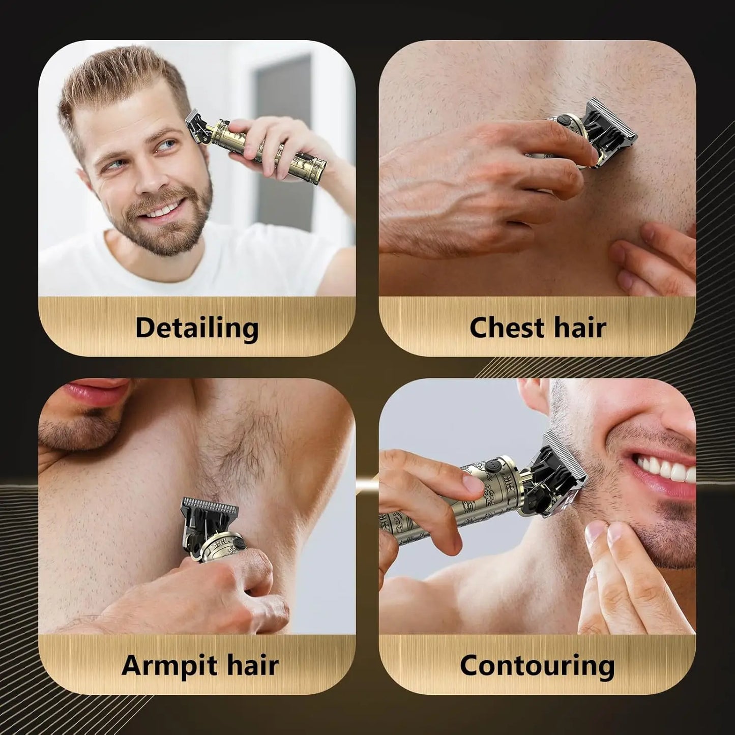 Professional Men's Electric Hair Clipper with LCD Display, USB Rechargeable for Faded Haircuts, Barber-Grade Trimmer