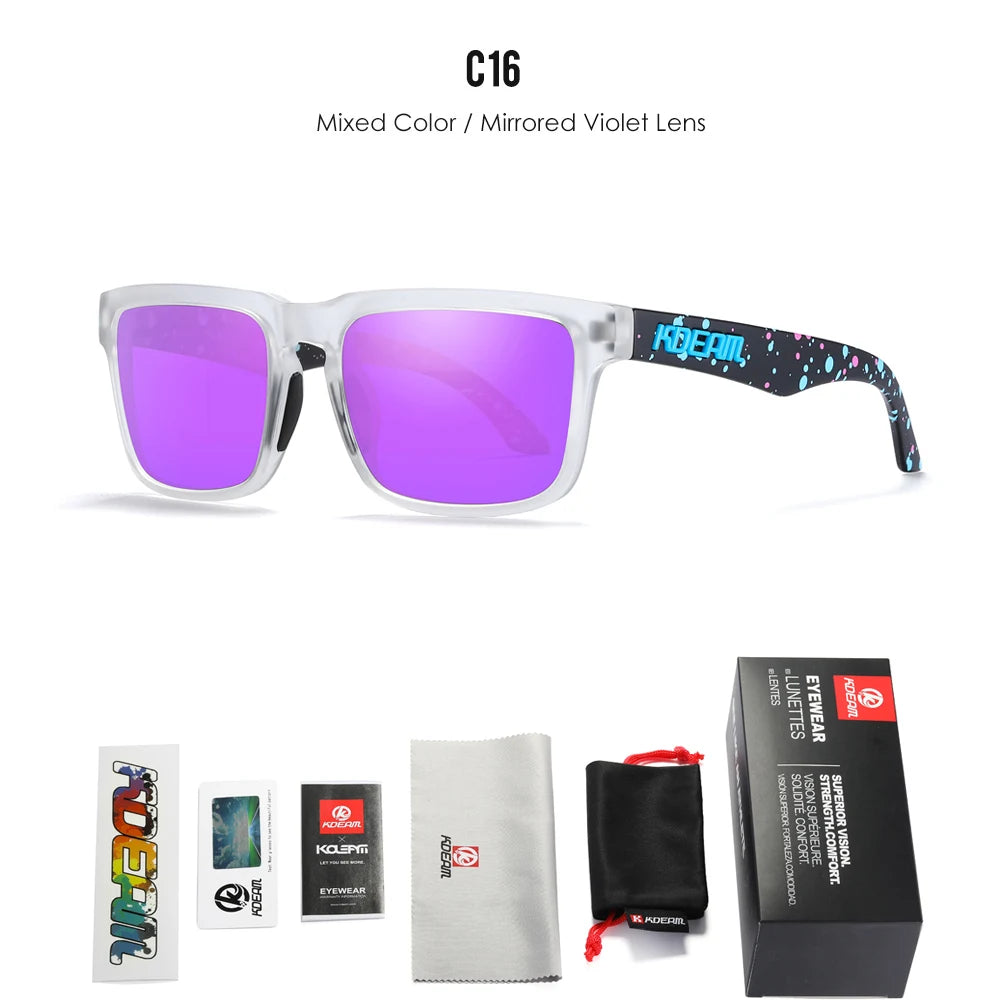 KDEAM Fishing Men's Sunglasses Polarized Classic Square Shades Unisex Size With Packaging