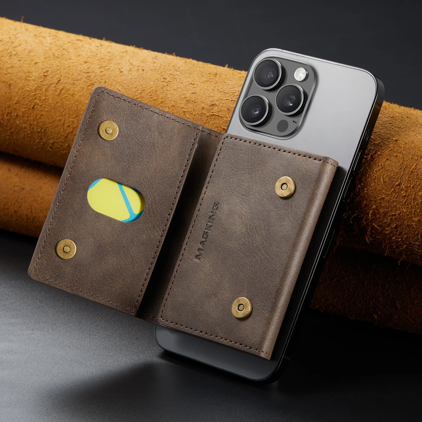 Luxury Fashion Short Strong Magnetic Premium Leather Wallet Men's Coin Cash Cards Holder Women's Foldable Mini Wallet Purse