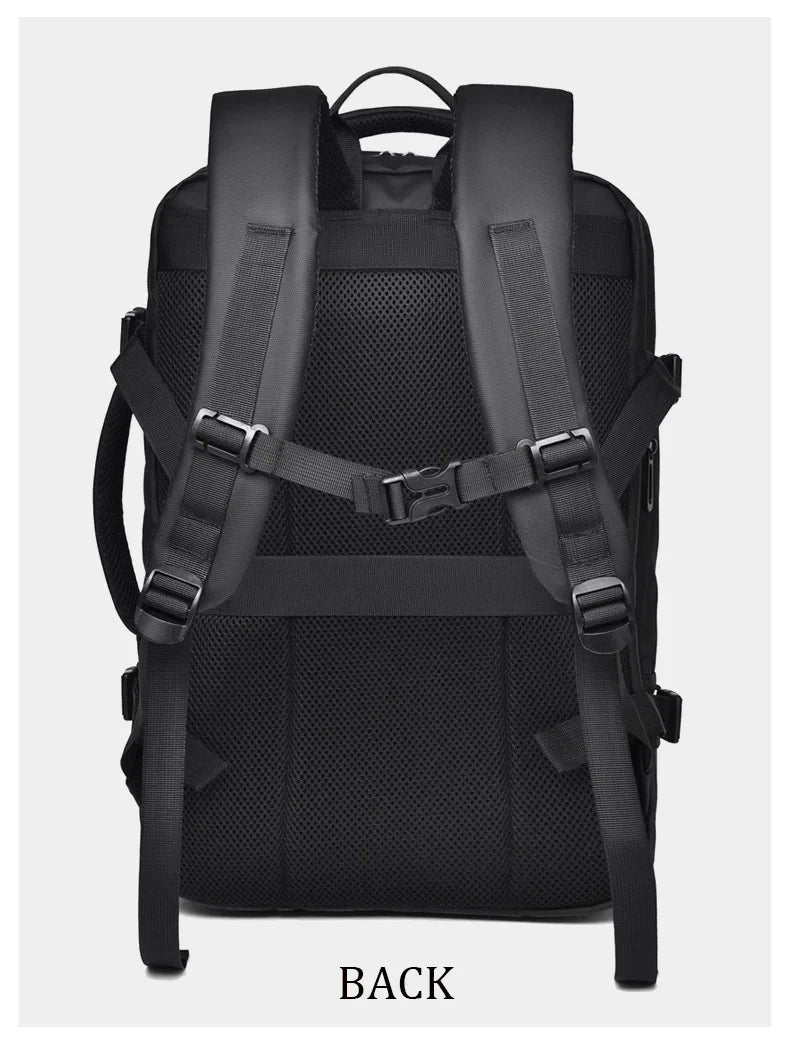 Large Capacity Men's Backpack Expandable Business Travel Bag 15.6 inch Laptop Waterproof Backpack USB Charging Camping Baggage