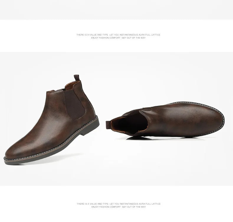 40~46 Men Chelsea Boots Brand Retro Comfortable 2024 Fashion Men Boots