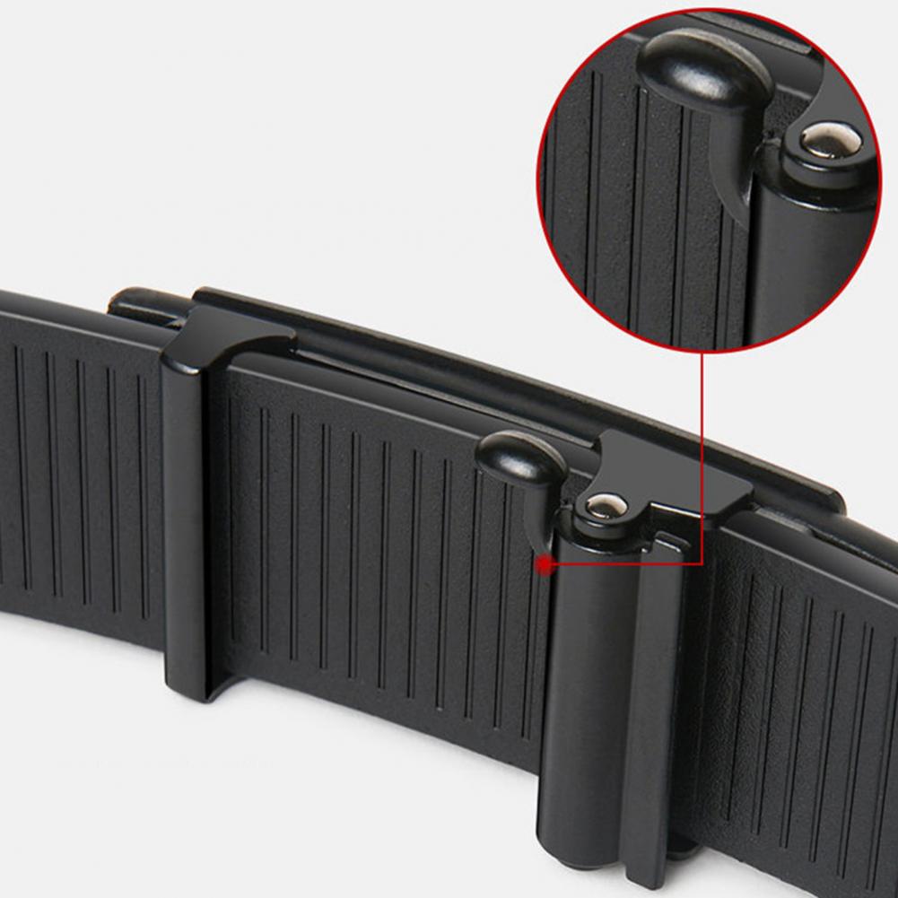 120cm Men Belts Automatic Buckle Belt Formal Faux Leather Adjustable Long-lasting Men Business Belt Casual Buises for Jeans