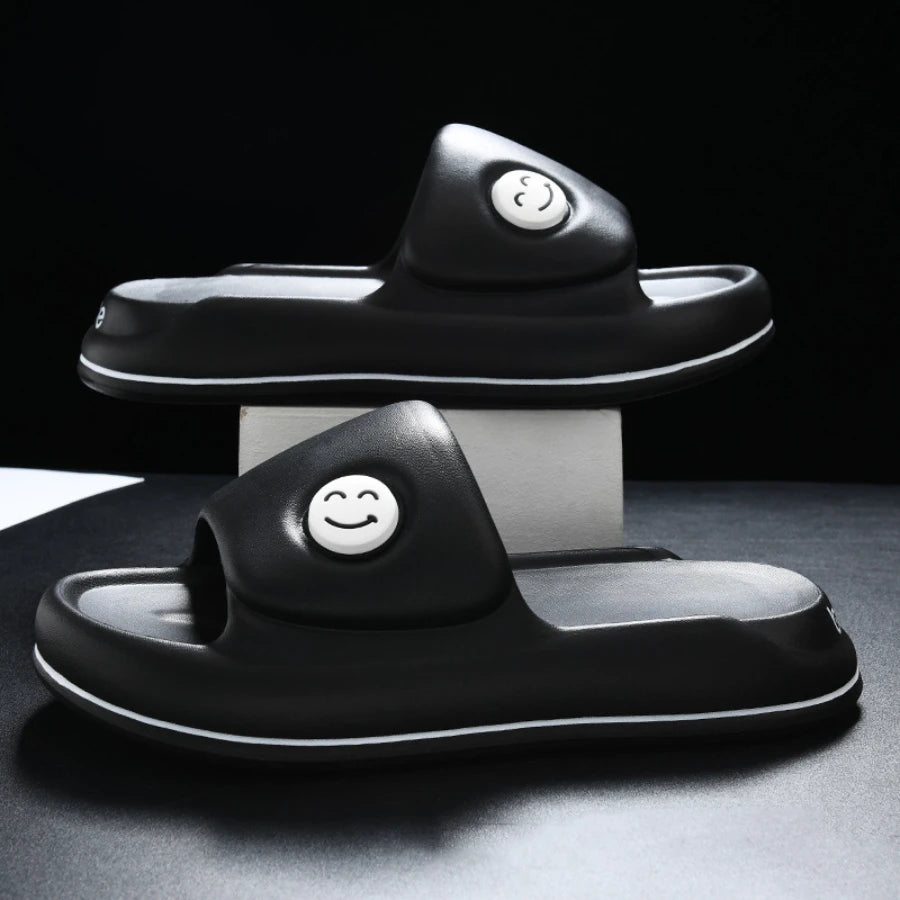 Men's Home Slippers Thick Soles Soft Slide Comfortable Indoor and Outdoor Slippers Solid Color Simple Daily Shoes