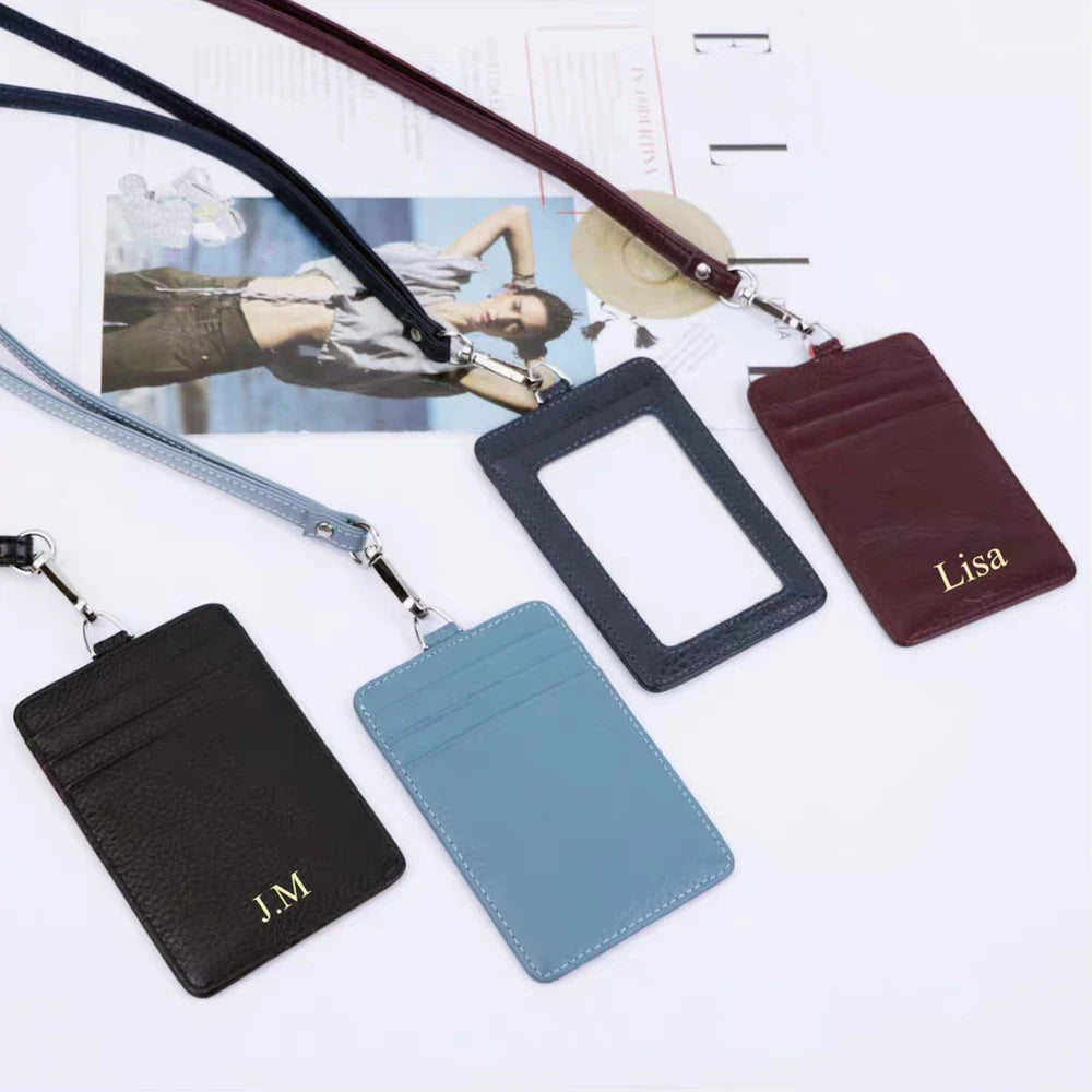 Luxury Design Genuine Leather Wallet For Woman Custom Initials Fashion Folding Passport Holder Business Card Holder Coin Purse