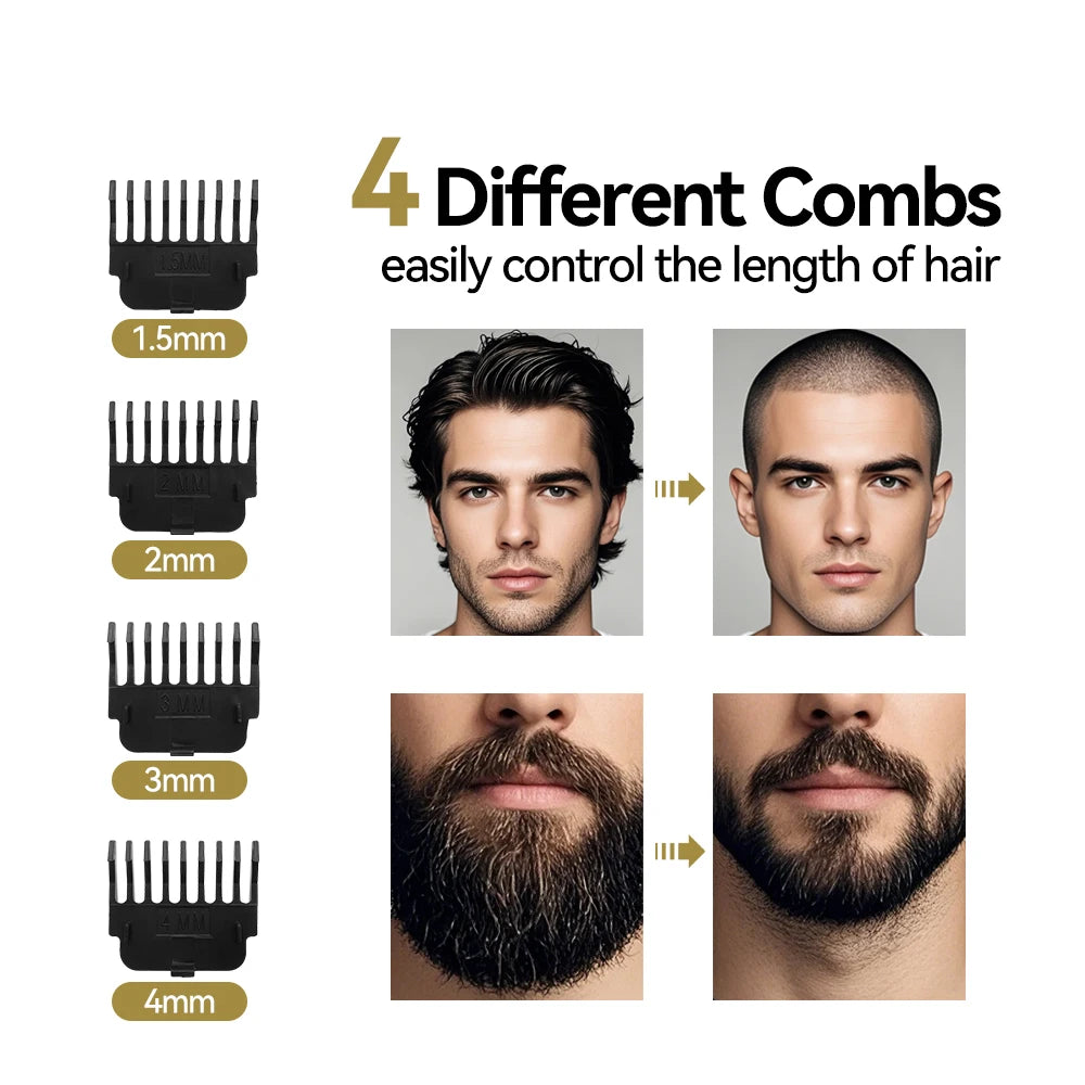 Professional men's electric hair clippers and razors with USB charging