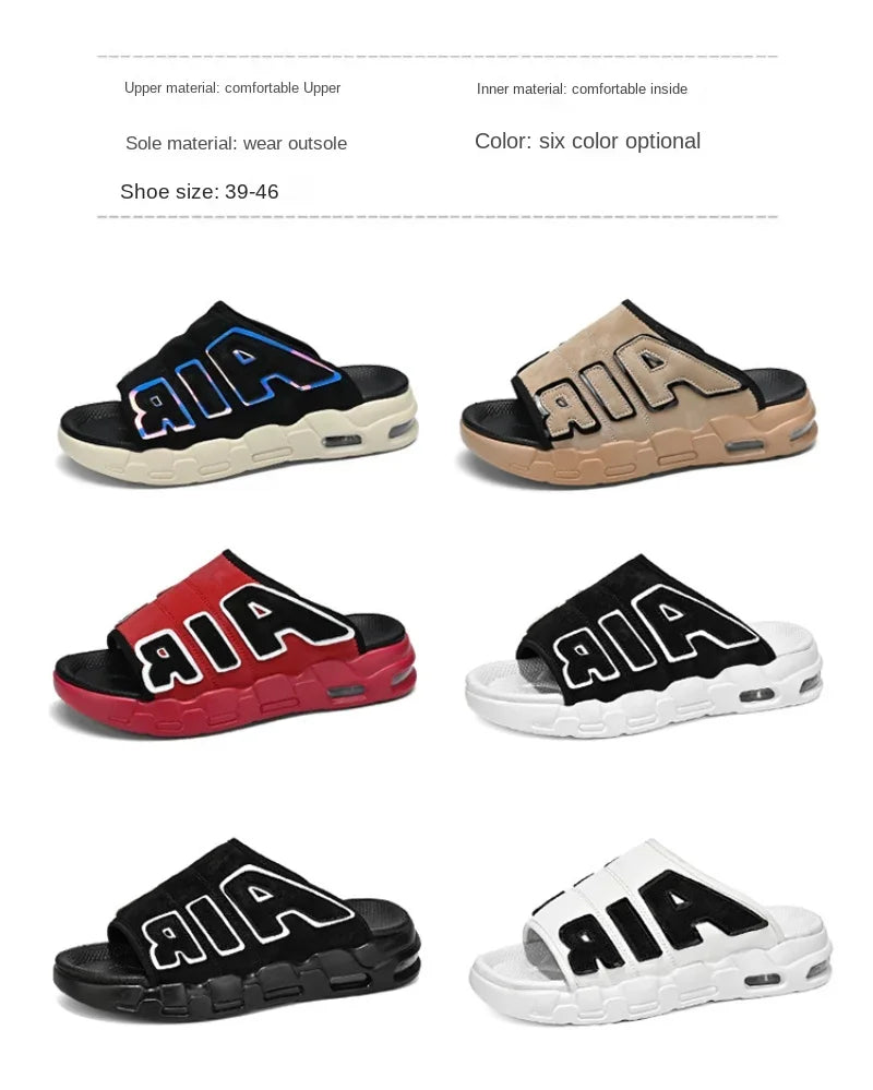 Men's Slippers Air Cushion Design Sandals Summer New PVC Soft Non-slip Men's Sports Slippers for Men Flip Flops Sandalias Hombre