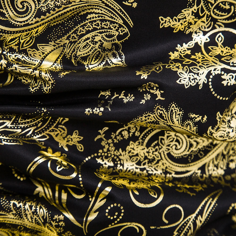 Men's Shirt Flower Printing Leisure Style Men's Long-Sleeved Top Stage Performance Wedding Dinner Party Holiday Gift Men's Shirt